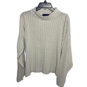 VTG Britches linen blend boxy mockneck sweater